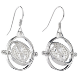 Official Harry Potter Sterling Silver Time Turner Drop Earrings with Crystal Elements