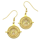Official Harry Potter Time Turner Sterling Silver, Gold Plated Drop Earrings with Swarovski Crystal Elements