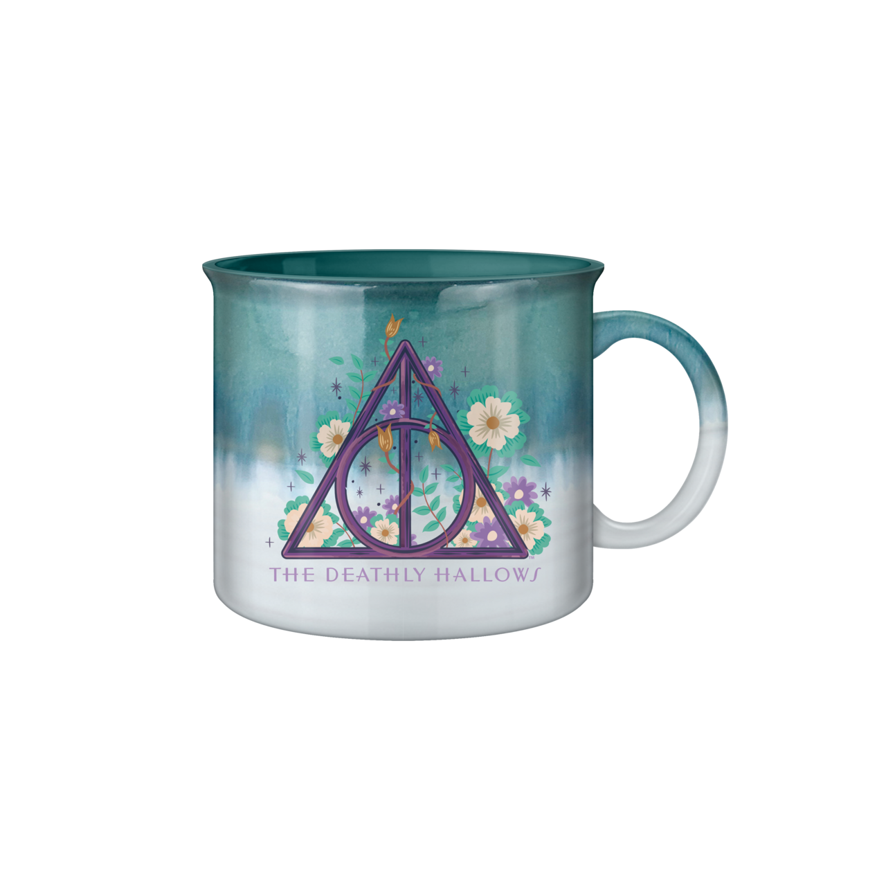 Harry Potter The Deathly Hallows Reactive Glaze Ceramic Camper Mug, 20 Ounces