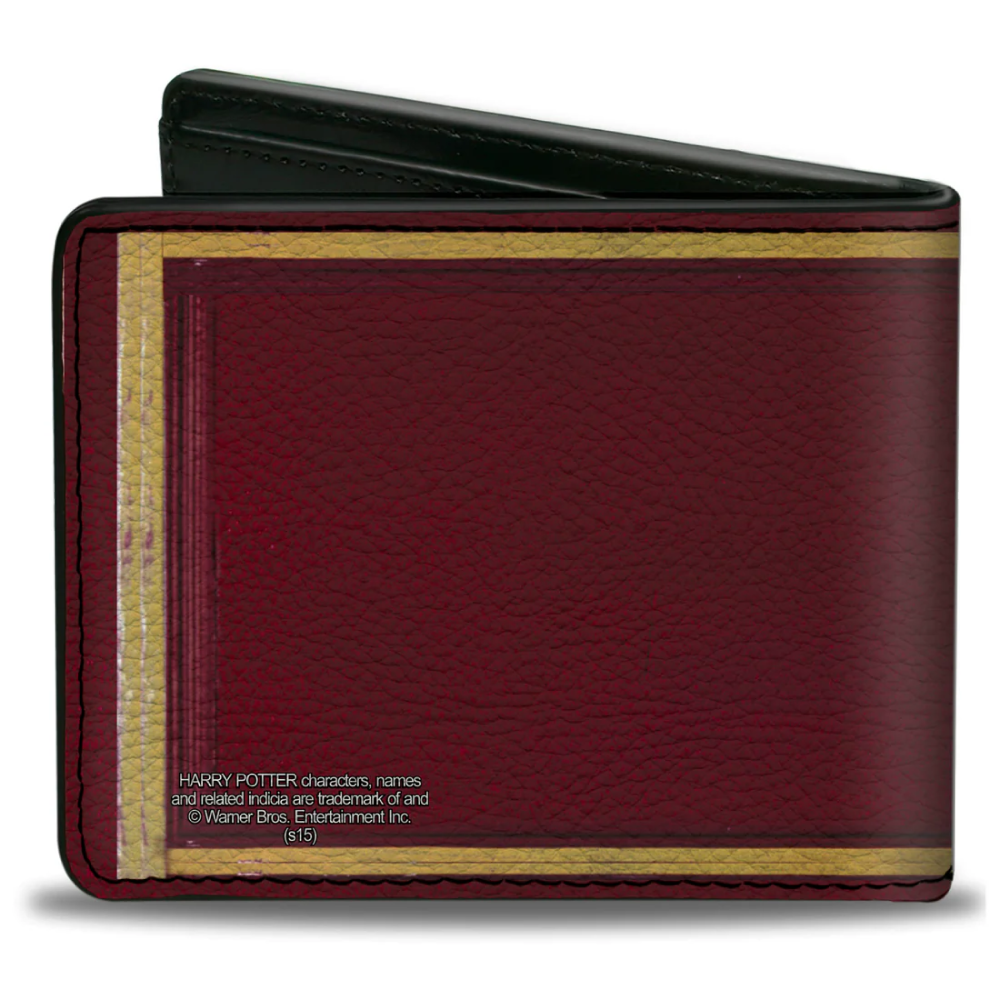 Bi-Fold Wallet - Harry Potter GRYFFINDOR Shield Brooms Argyle Gold Burgundy Reds