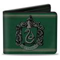 Bi-Fold Wallet - Slytherin Crest Stripe