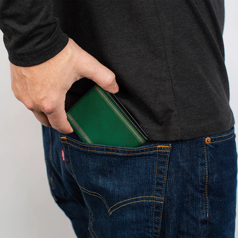 Bi-Fold Wallet - Slytherin Crest Stripe