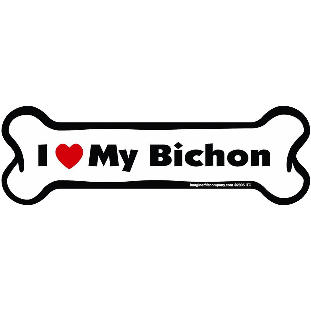 I Love My Breed Bone Shaped Pet Magnet