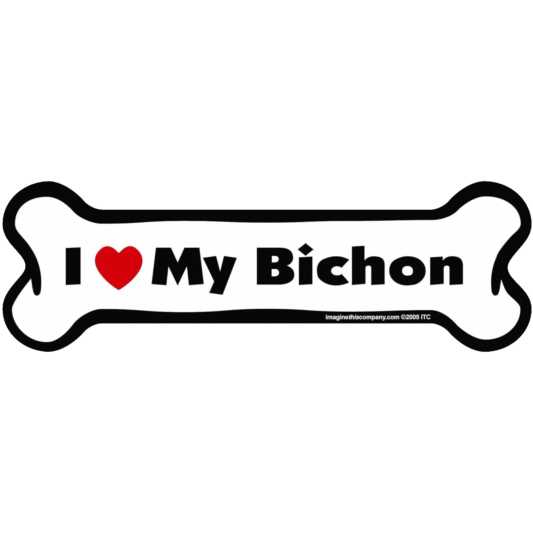 I Love My Breed Bone Shaped Pet Magnet