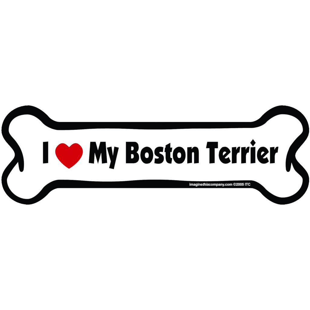 I Love My Breed Bone Shaped Pet Magnet