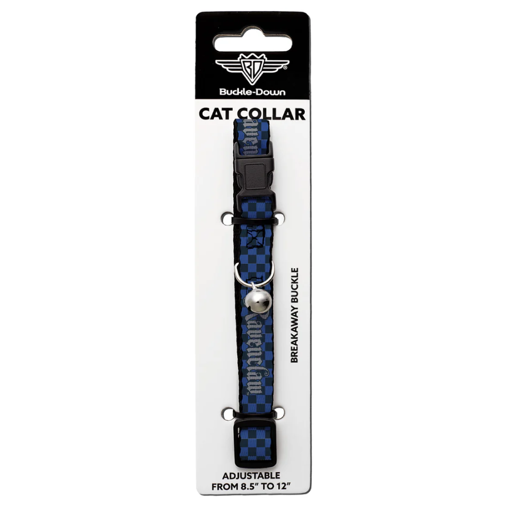 Breakaway Cat Collar with Bell - RAVENCLAW Checker Blues/Grays