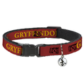 Cat Collar Breakaway with Bell - Harry Potter GRYFFINDOR & Crest Black/Red