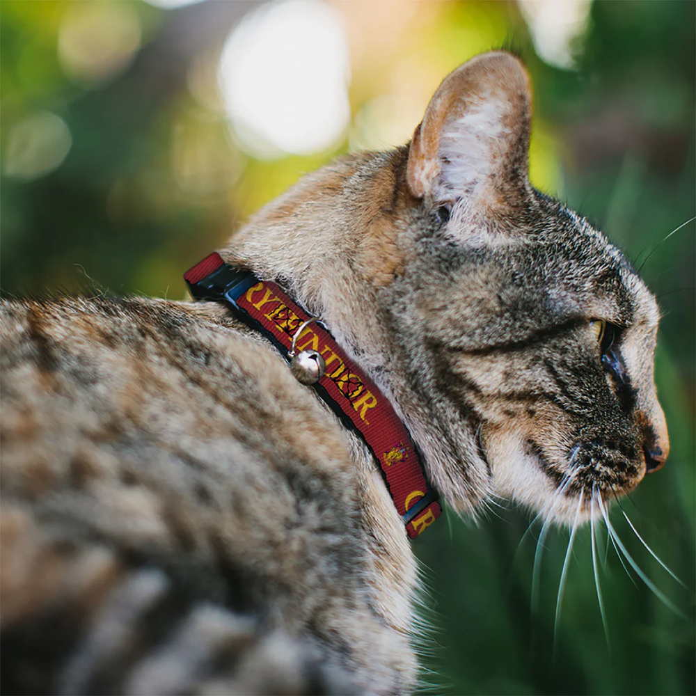 Cat Collar Breakaway with Bell - Harry Potter GRYFFINDOR & Crest Black/Red