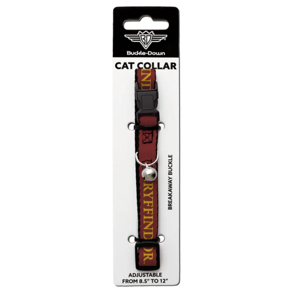 Cat Collar Breakaway with Bell - Harry Potter GRYFFINDOR & Crest Black/Red