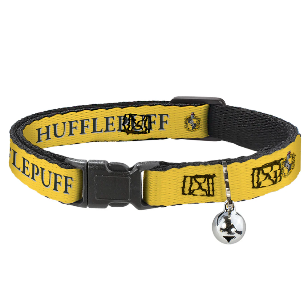 Cat Collar Breakaway with Bell - Harry Potter HUFFLEPUFF & Crest Yellow/Black
