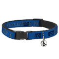 Breakaway Cat Collar with Bell - RAVENCLAW Crest/Stripe Blue/Gray