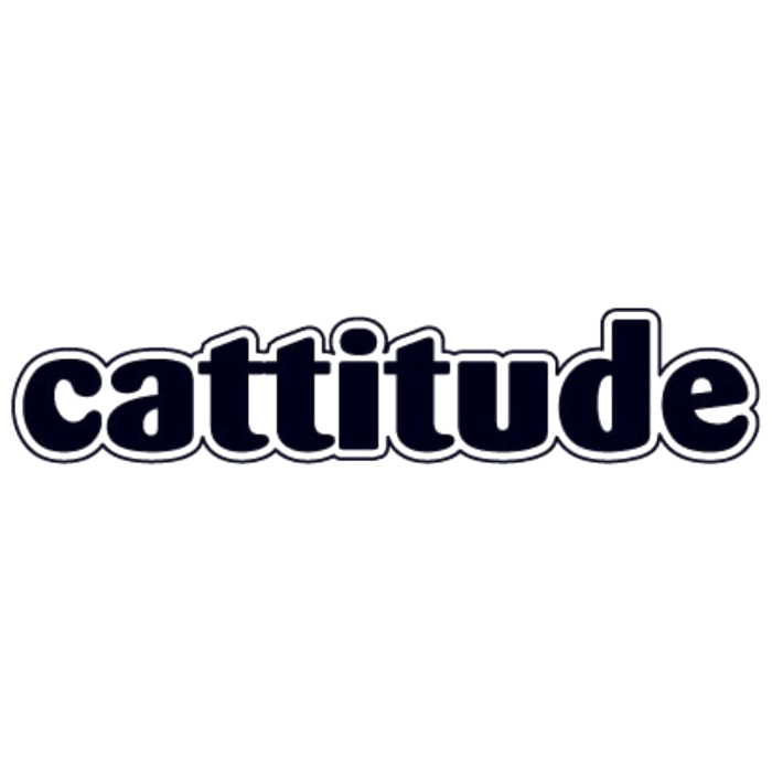 Word 'cattitude' in black text on a white background