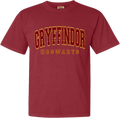 Red t-shirt with 'Gryffindor Hogwarts' text on a white background