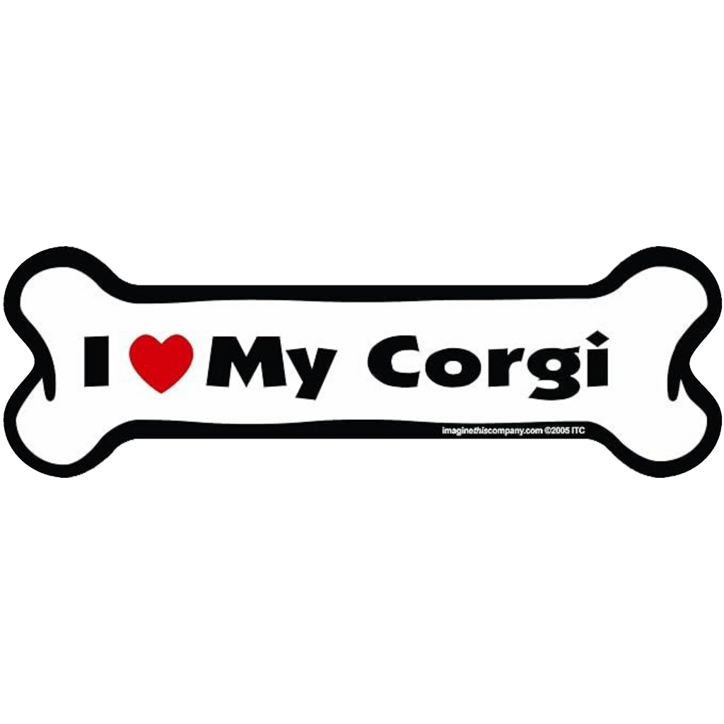 I Love My Breed Bone Shaped Pet Magnet