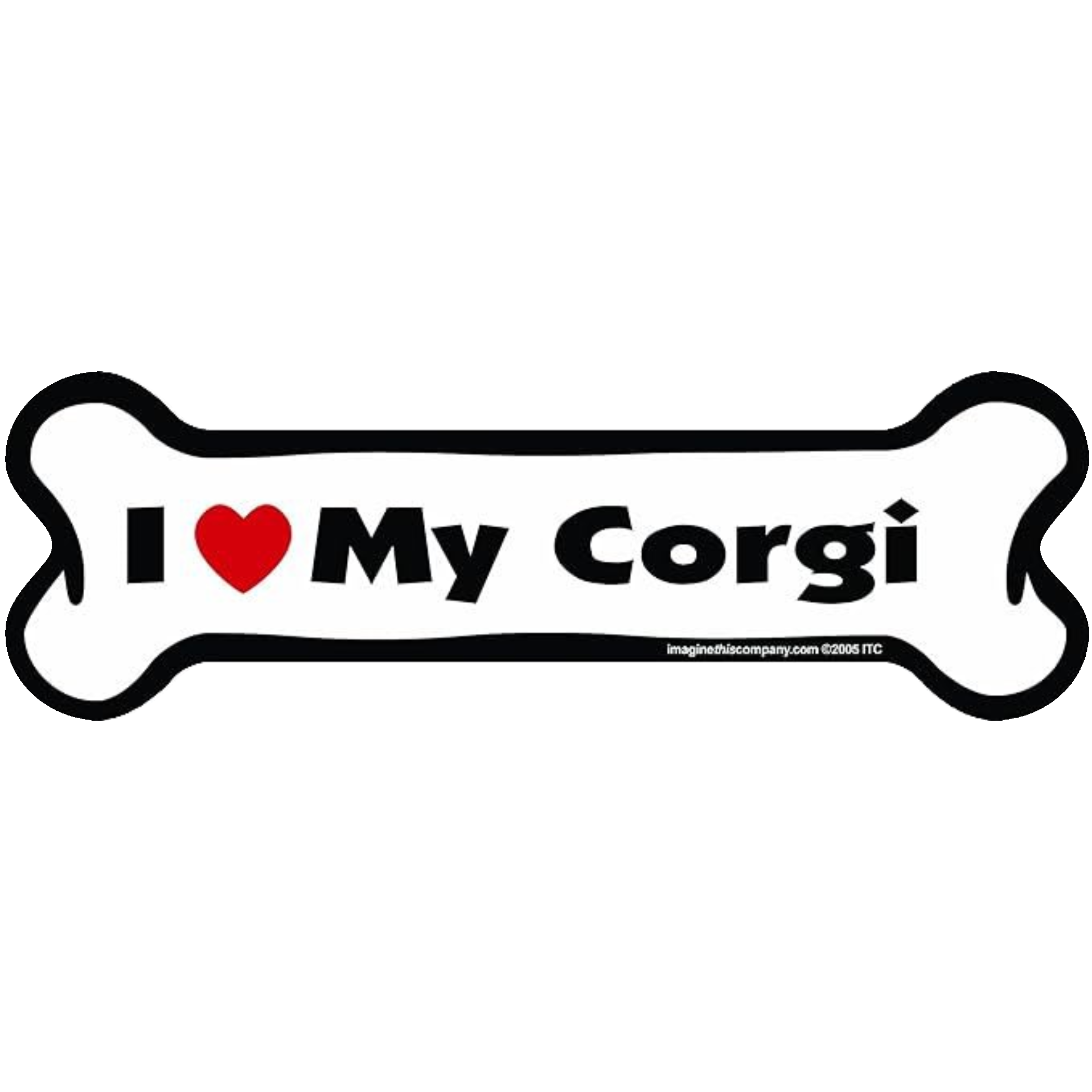 I Love My Breed Bone Shaped Pet Magnet