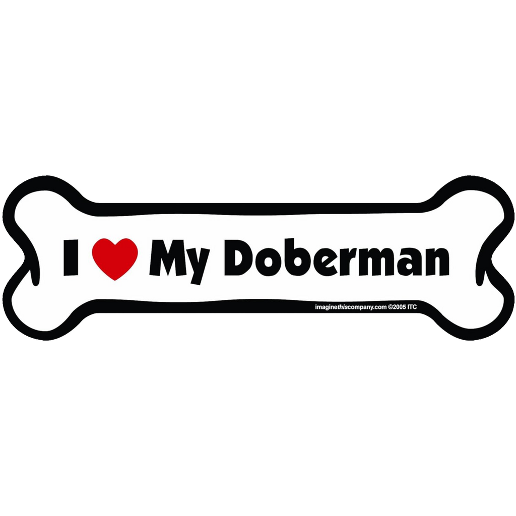 I Love My Breed Bone Shaped Pet Magnet