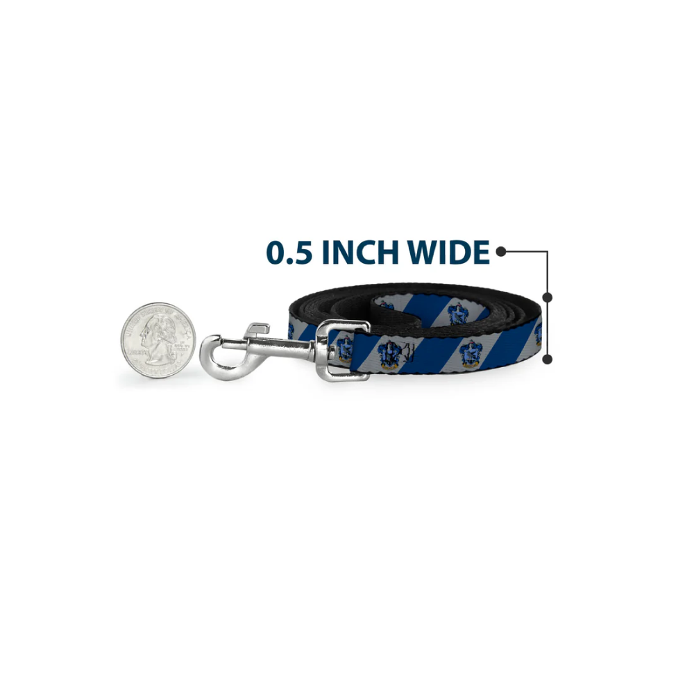 Dog Leash - RAVENCLAW Crest Diagonal Stripe Gray/Blue