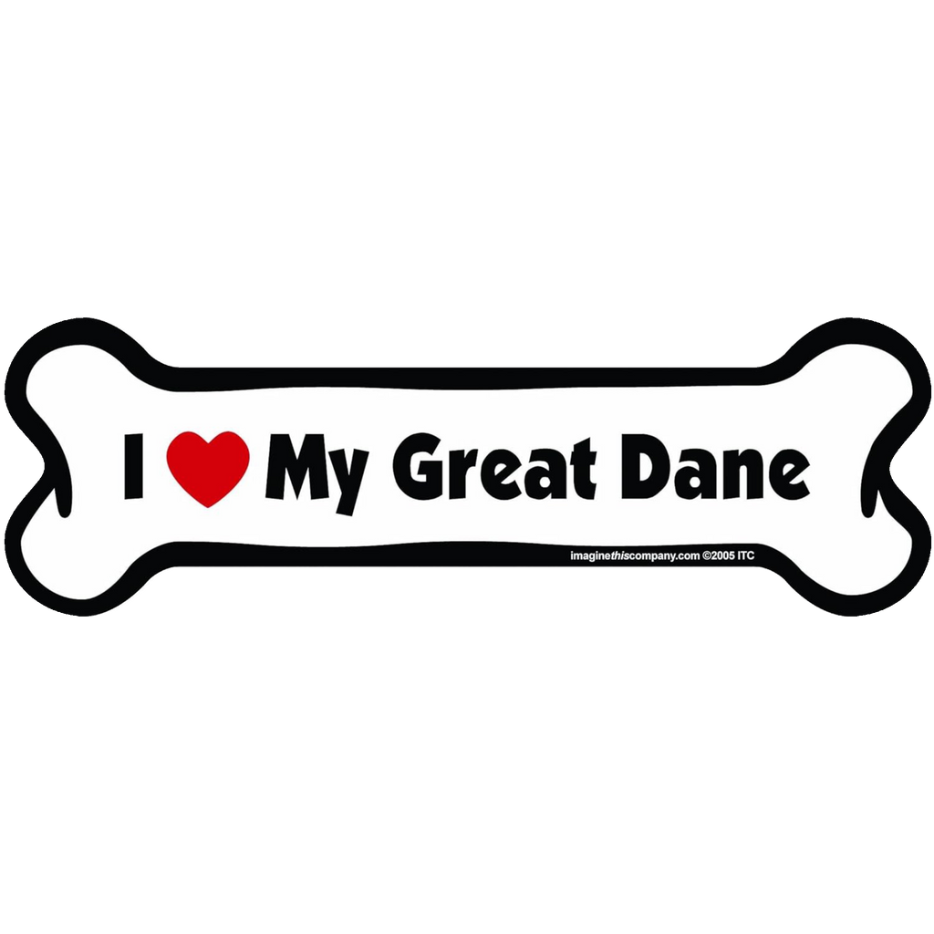 I Love My Breed Bone Shaped Pet Magnet