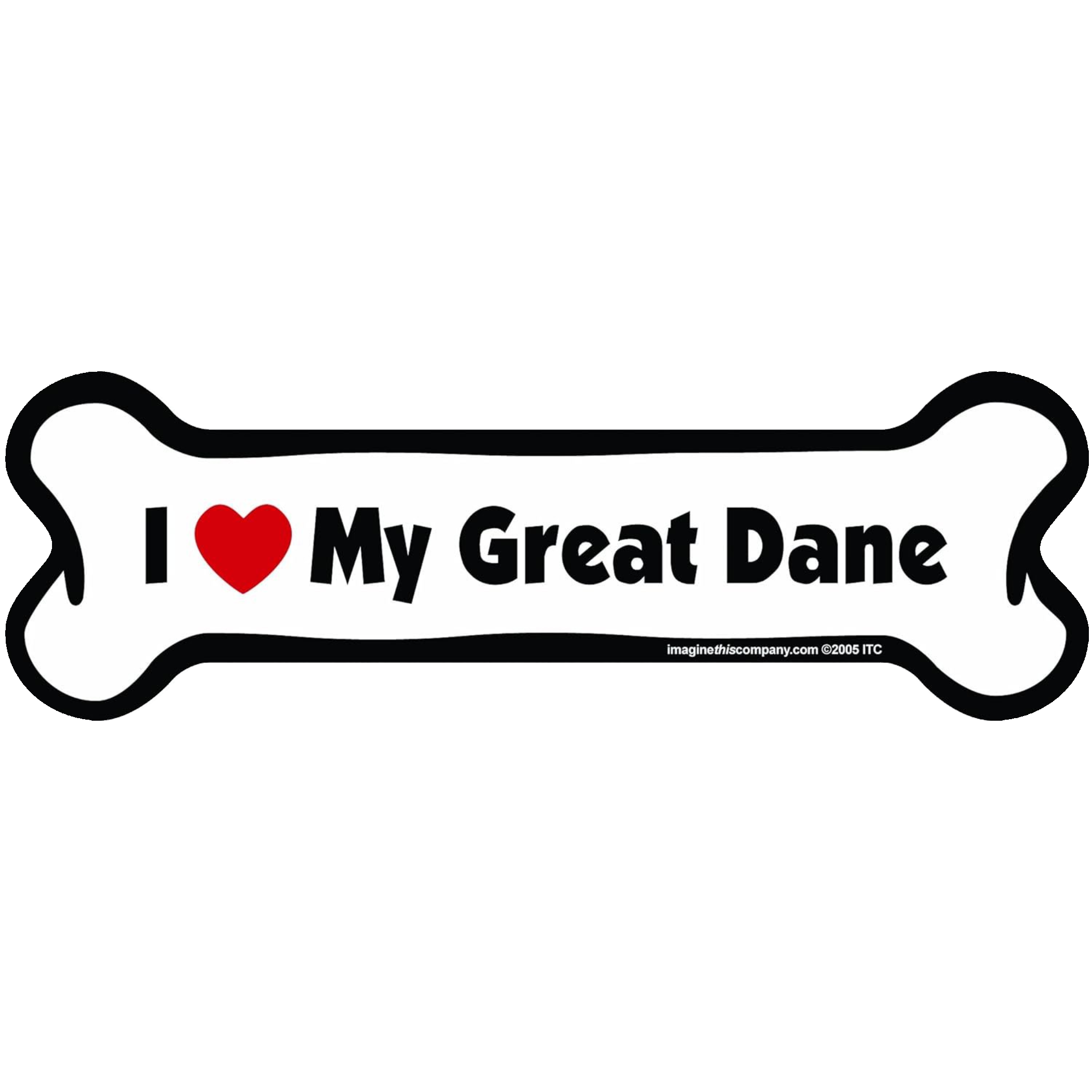 I Love My Breed Bone Shaped Pet Magnet