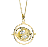 Official Harry Potter Time Turner Sterling Silver, Gold Plated Necklace embellished with Crystals