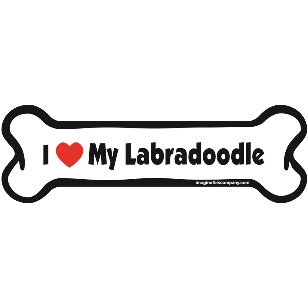 I Love My Breed Bone Shaped Pet Magnet