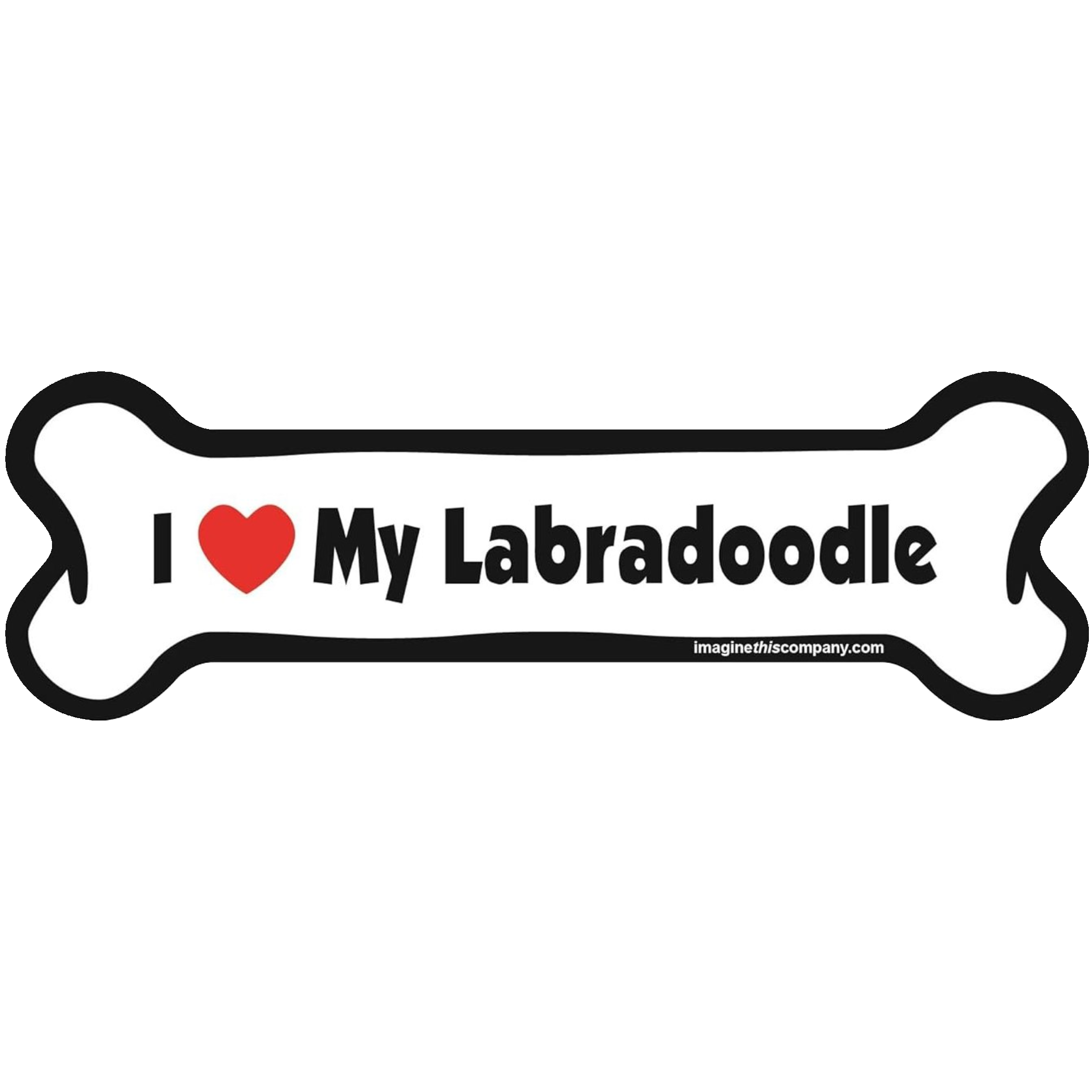 I Love My Breed Bone Shaped Pet Magnet