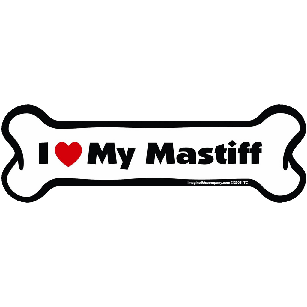 I Love My Breed Bone Shaped Pet Magnet