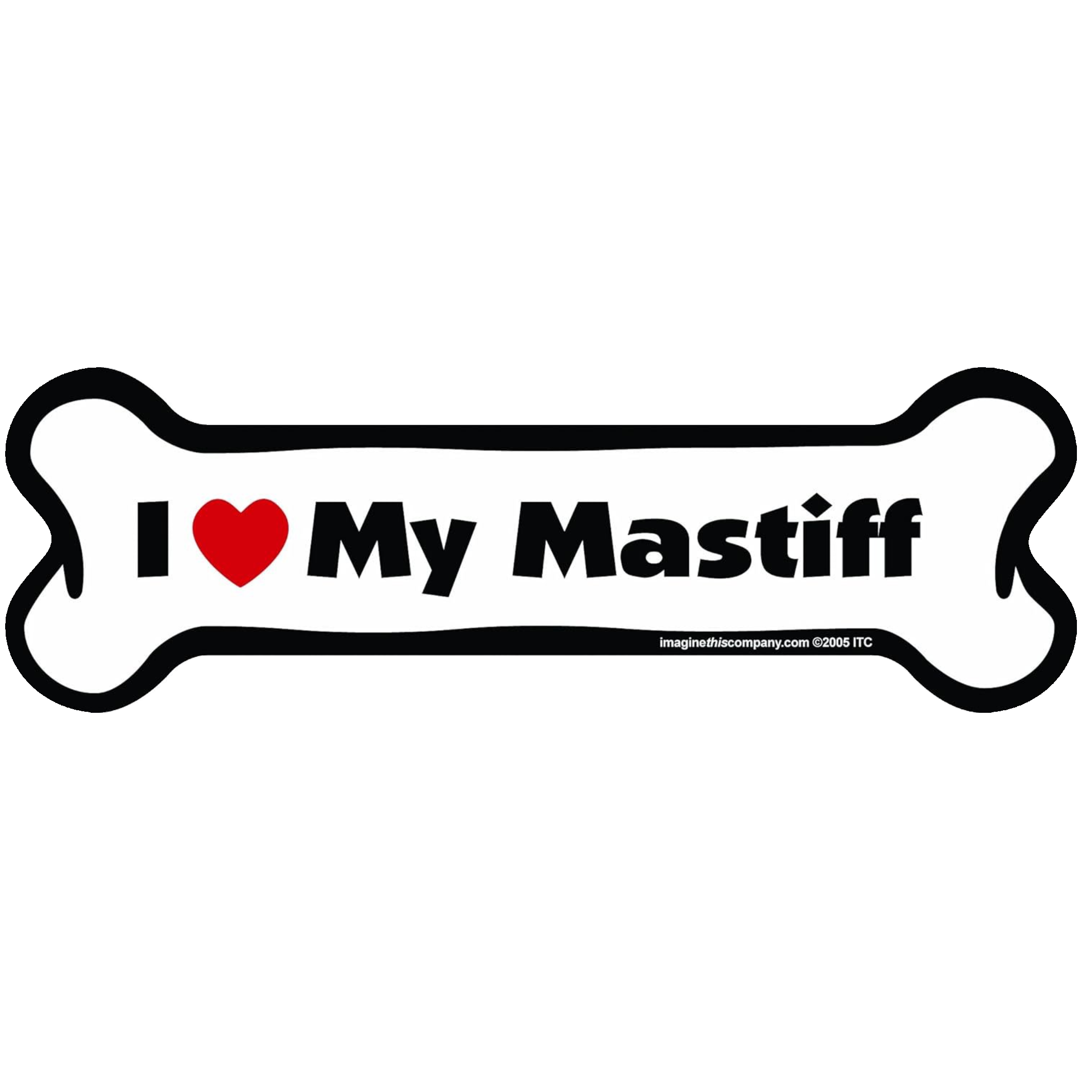 I Love My Breed Bone Shaped Pet Magnet