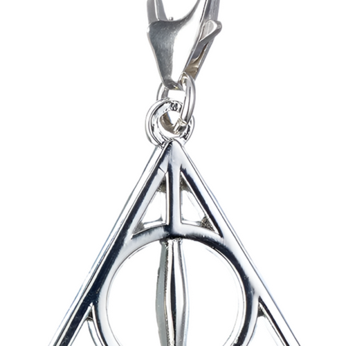 Silver 'Deathly Hallows' pendant on a transparent  background