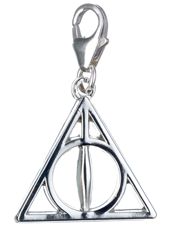 Silver 'Deathly Hallows' pendant on a transparent  background