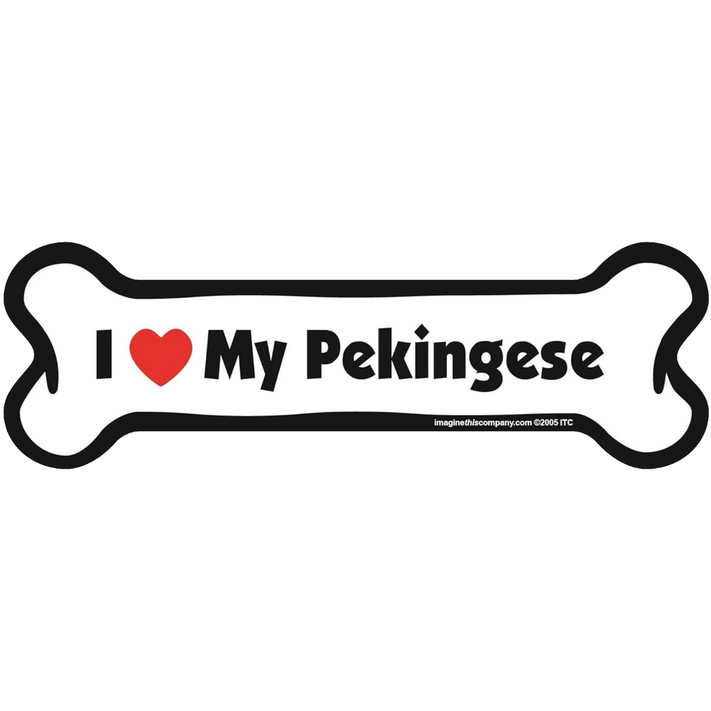 I Love My Breed Bone Shaped Pet Magnet
