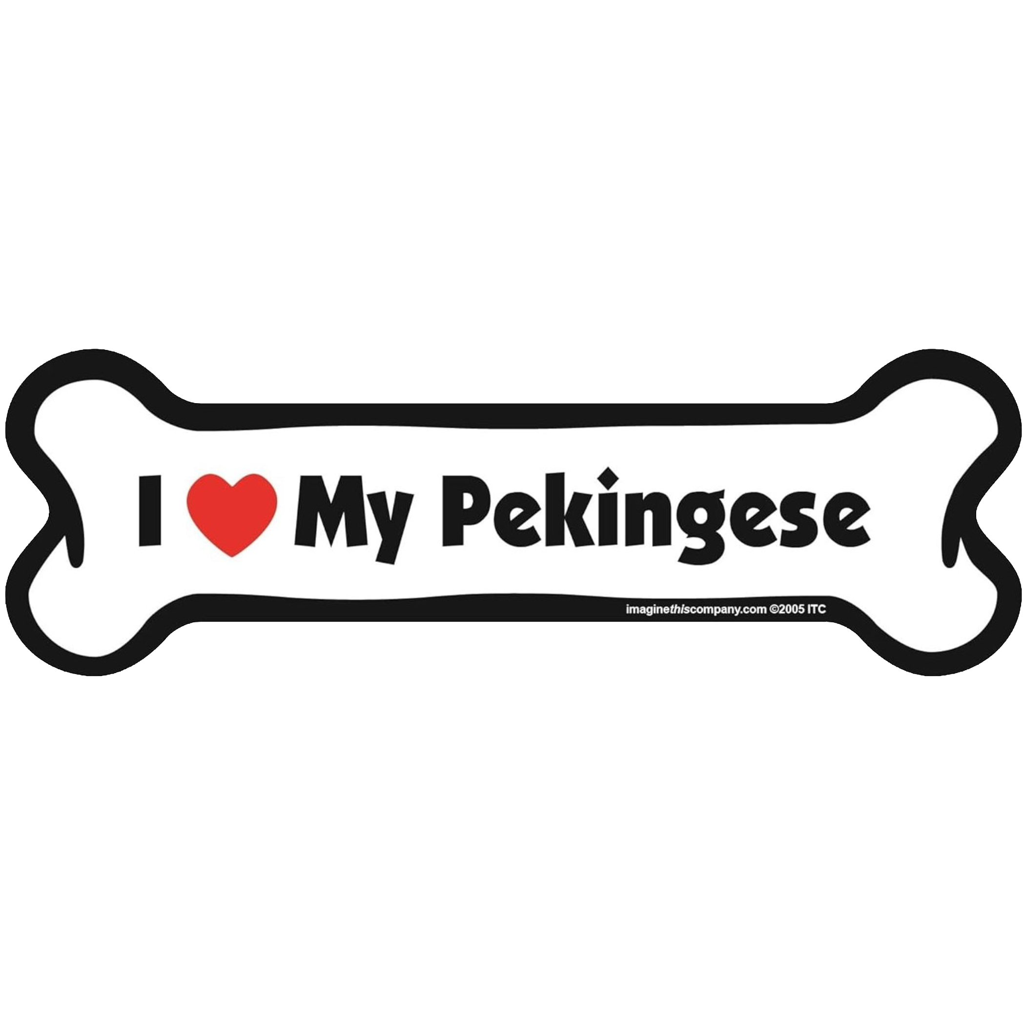 I Love My Breed Bone Shaped Pet Magnet