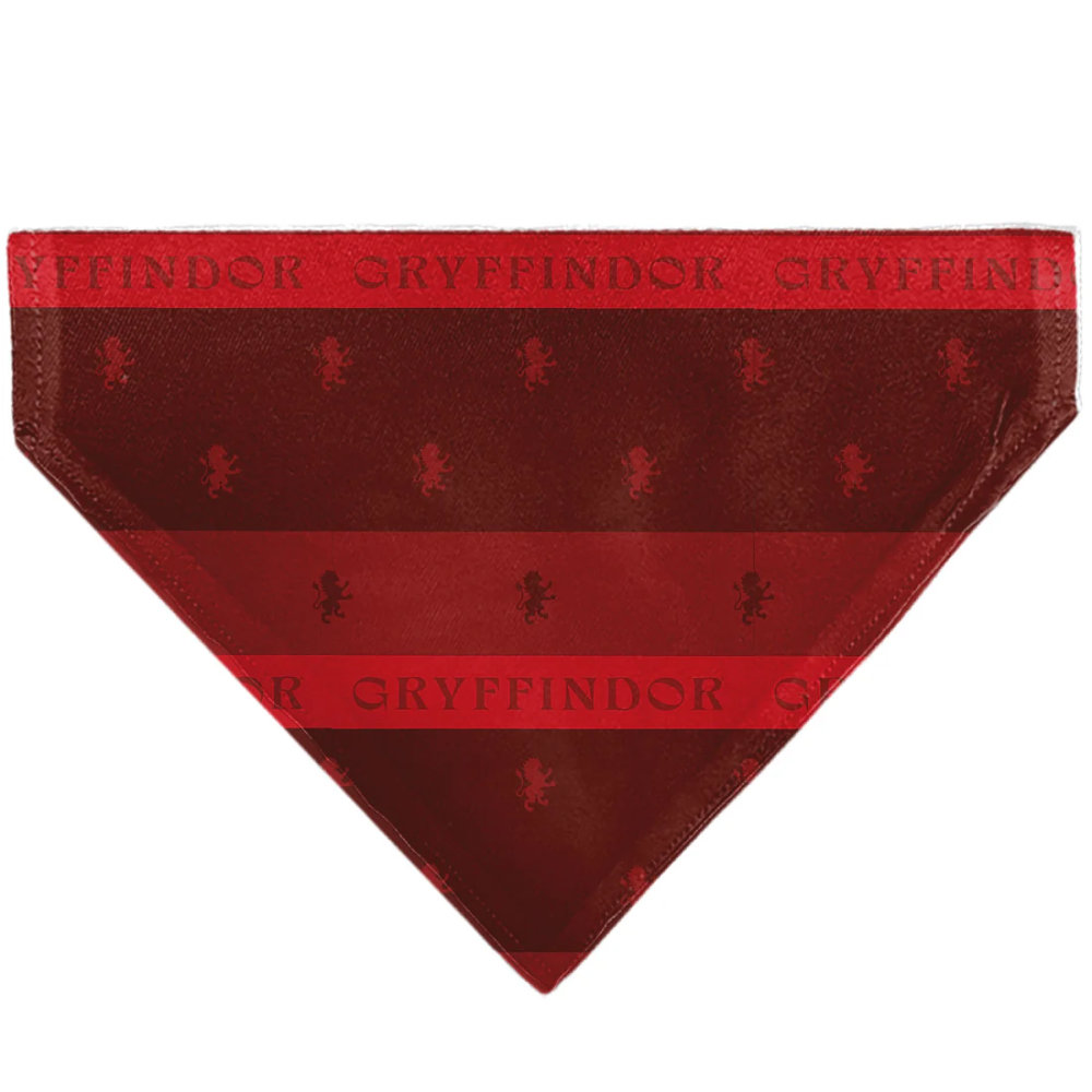 Pet Bandana - Harry Potter GRYFFINDOR Traits Banner and Icons Reds/Yellow