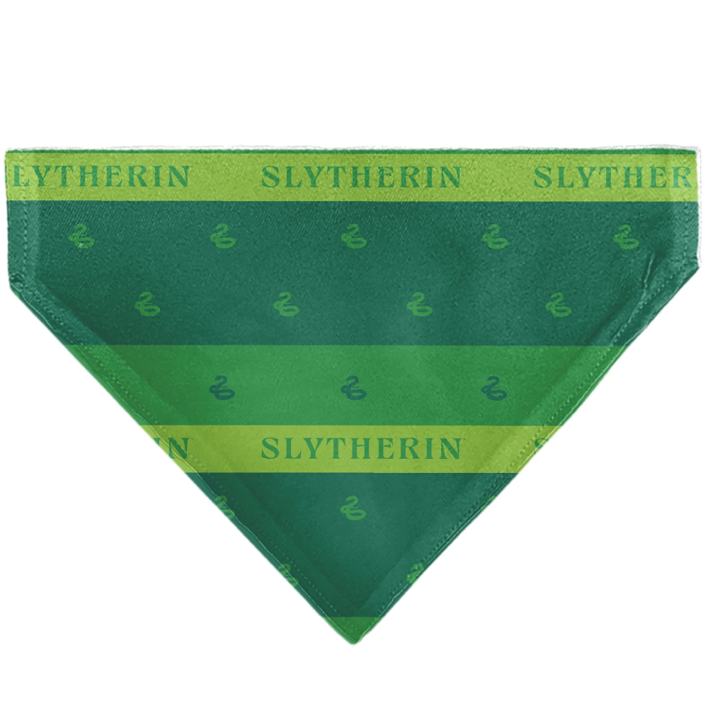 Pet Bandana - Harry Potter SLYTHERIN Traits Banner and Icons Greens/Yellow