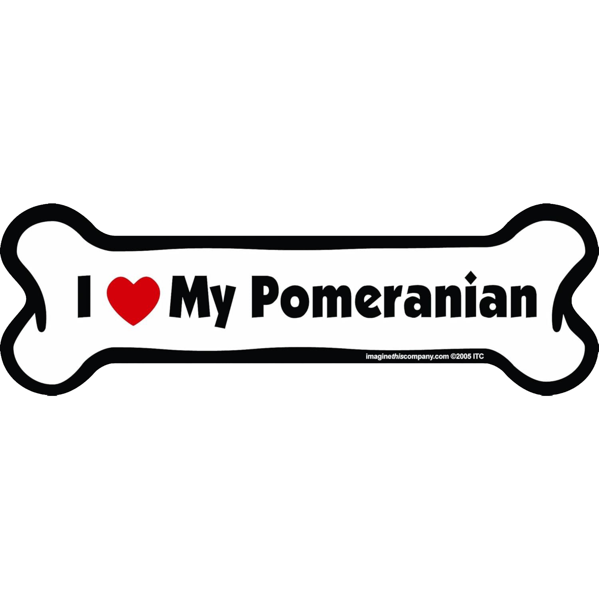 I Love My Breed Bone Shaped Pet Magnet