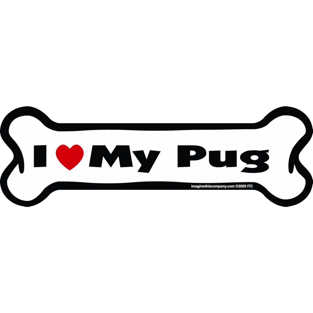 I Love My Breed Bone Shaped Pet Magnet