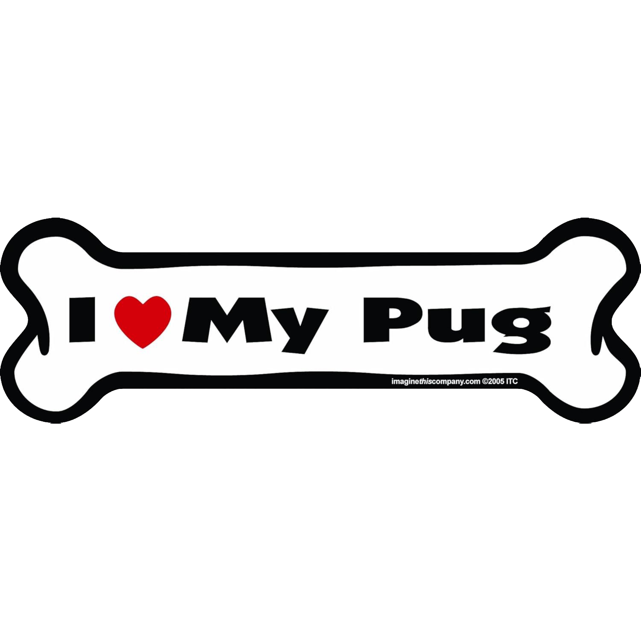 I Love My Breed Bone Shaped Pet Magnet
