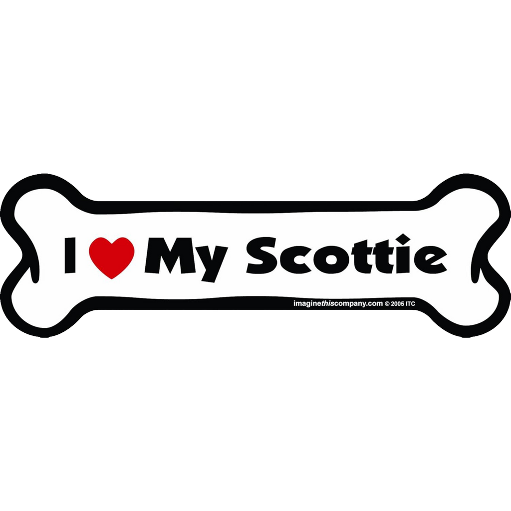 I Love My Breed Bone Shaped Pet Magnet