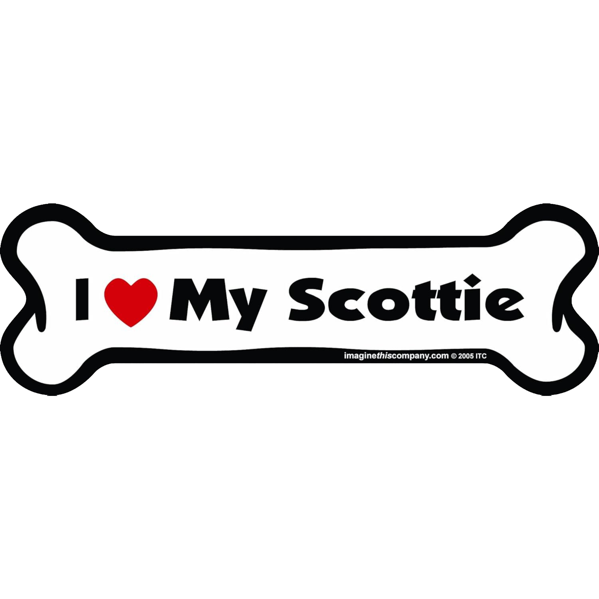 I Love My Breed Bone Shaped Pet Magnet