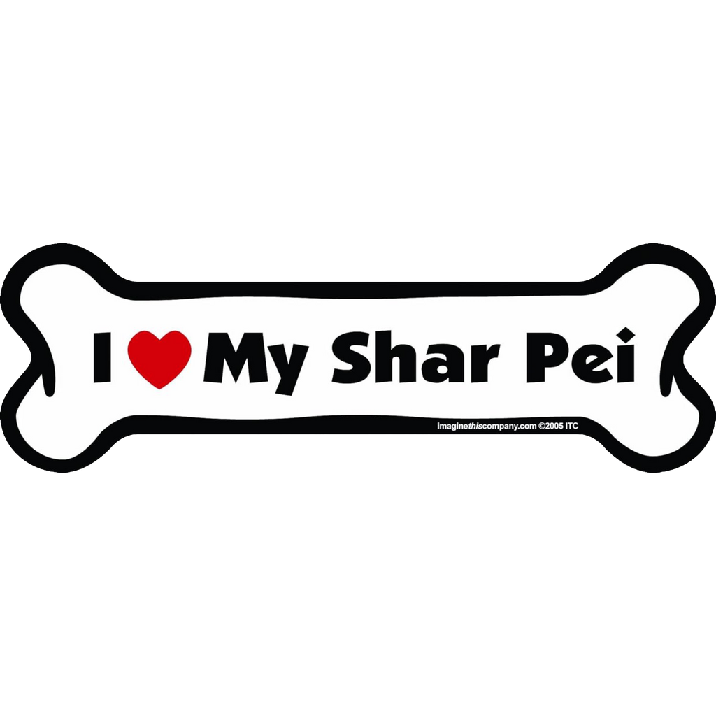 I Love My Breed Bone Shaped Pet Magnet