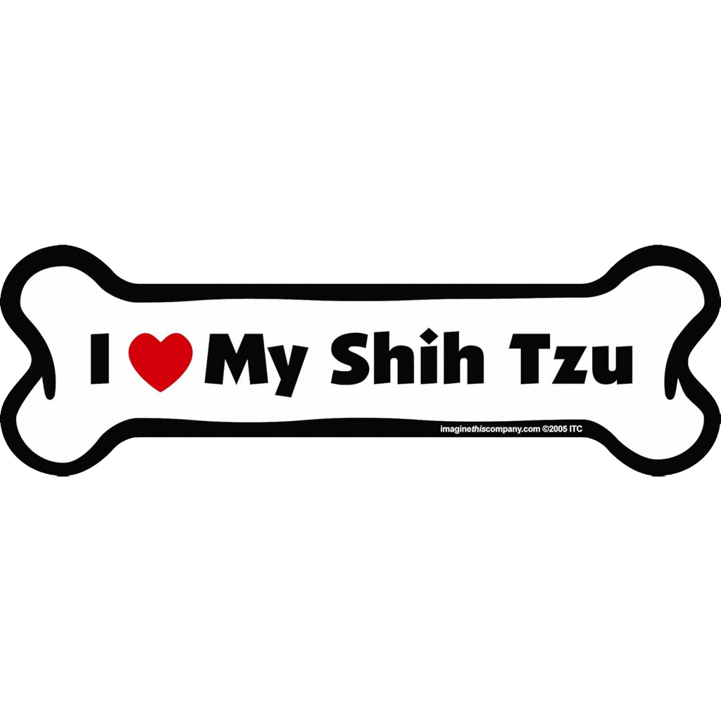 I Love My Breed Bone Shaped Pet Magnet