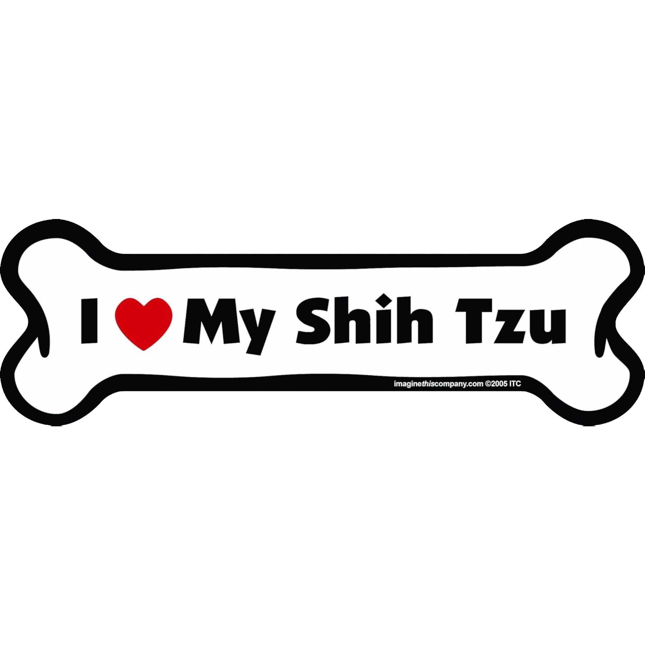 I Love My Breed Bone Shaped Pet Magnet