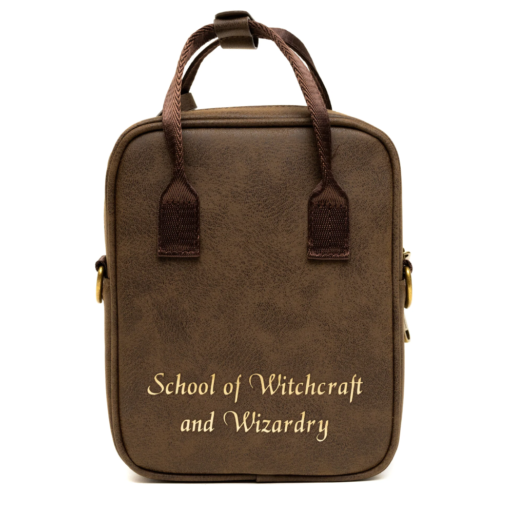 The Wizarding World of Harry Potter Cross Body Bag, Hogwarts School of Witchcraft and Wizardry Brown, Vegan Leather