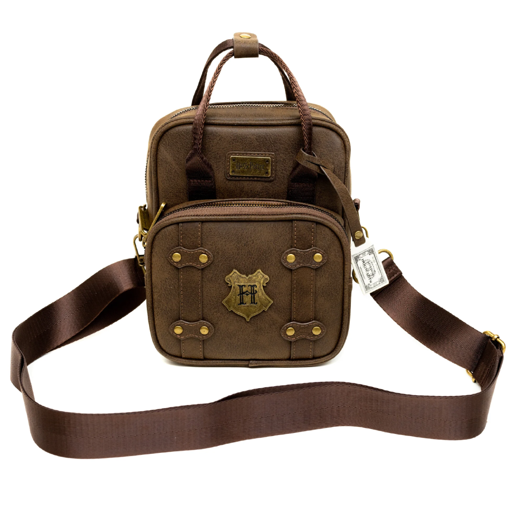 The Wizarding World of Harry Potter Cross Body Bag, Hogwarts School of Witchcraft and Wizardry Brown, Vegan Leather