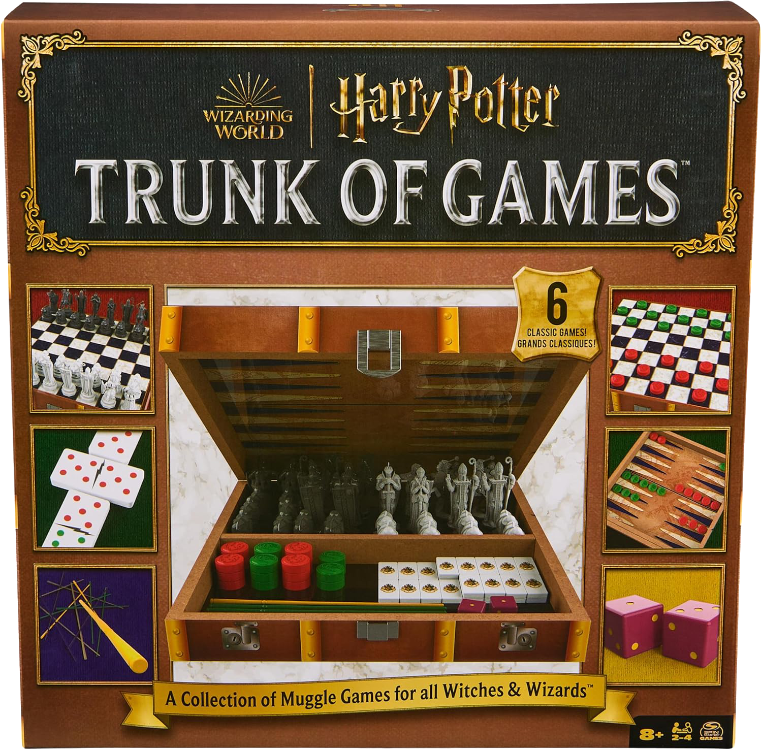 Harry Potter Trunk of Games 6-in-1 Wooden Storage Box