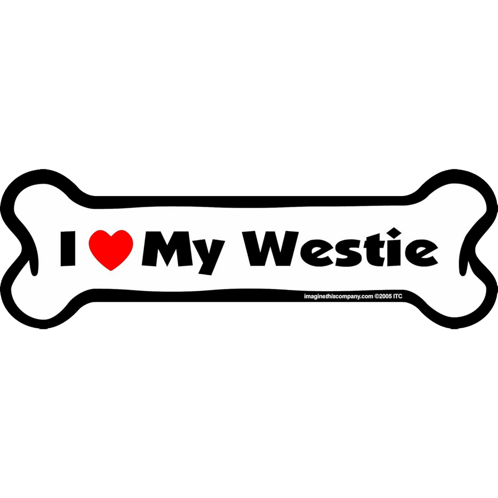 I Love My Breed Bone Shaped Pet Magnet