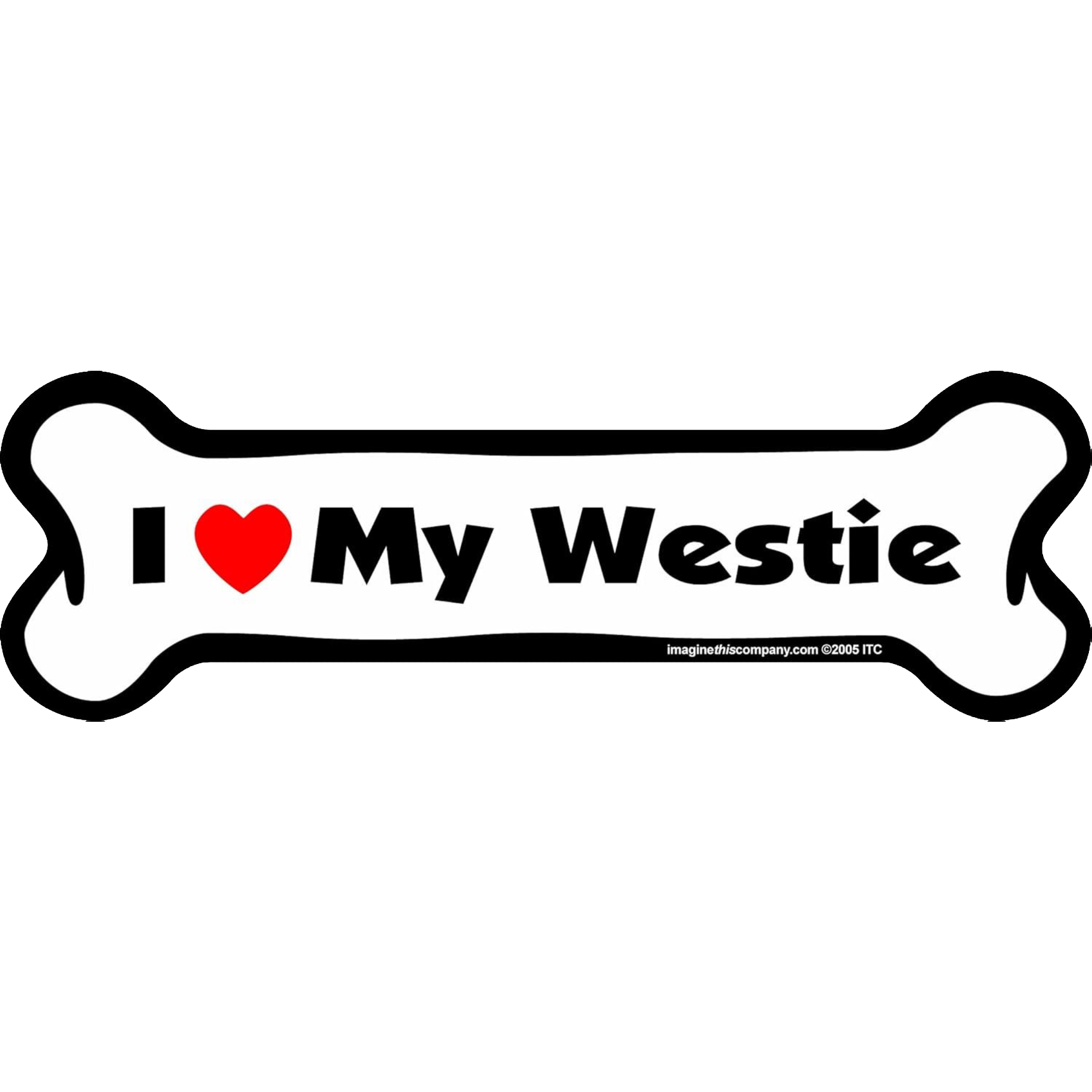 I Love My Breed Bone Shaped Pet Magnet