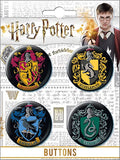 Harry Potter 4 Button Set - Houses