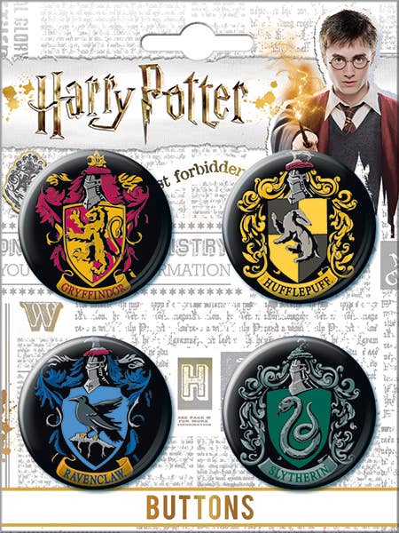 Harry Potter 4 Button Set - Houses