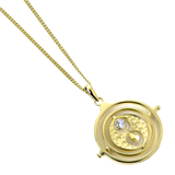 Official Harry Potter Time Turner Sterling Silver, Gold Plated Necklace embellished with Crystals